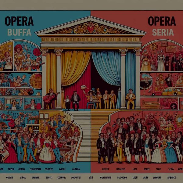 Quelles sont les caractéristiques d'un opéra buffa italien par rapport à un opéra seria ?